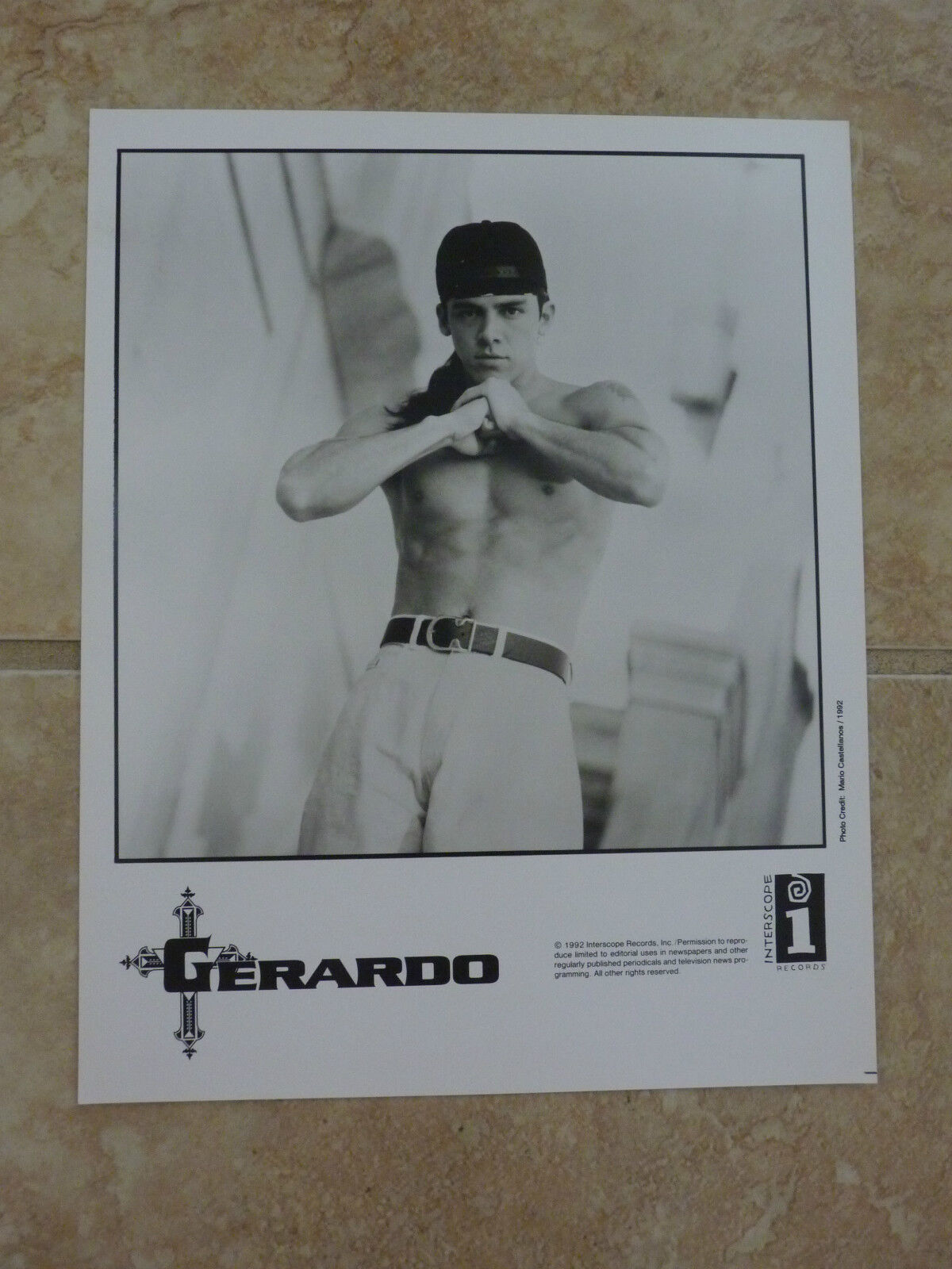 Gerardo 1992 Sexy Latin 8x10 B&W Publicity Picture Promo Photo Poster painting