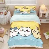 Chiikawa 夏季冰絲涼感四件套｜可愛卡通床組｜單人宿舍涼被床單組合