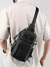 Men Casual Chest Bag Multi Pocket Multifunction Waist Bag Waterproof Commute Bag