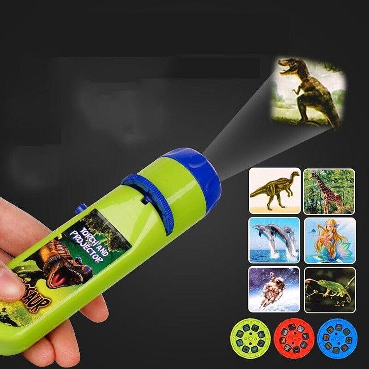 (Christmas Sale)-Child 24 Species Pattern Projection Flashlight Toy Dinosaur Toy