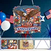 Diamond Painting Single-Sided Acrylic Flag and USA 250th Hanging Pendant Sun Catcher for Home Garden Wall Door