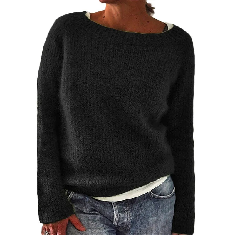 Uveng Solid Color Static Version Basic Style Sweaters