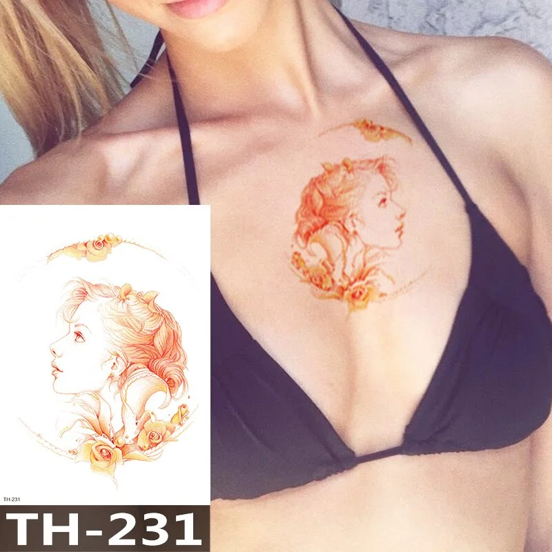 Waterproof Temporary Tattoo Sticker Sketch wolf heads pattern animals Water Transfer body art flash fake tatoo