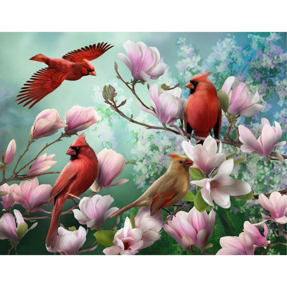 Full Round Diamond Painting - Flower Bird(30*40cm)