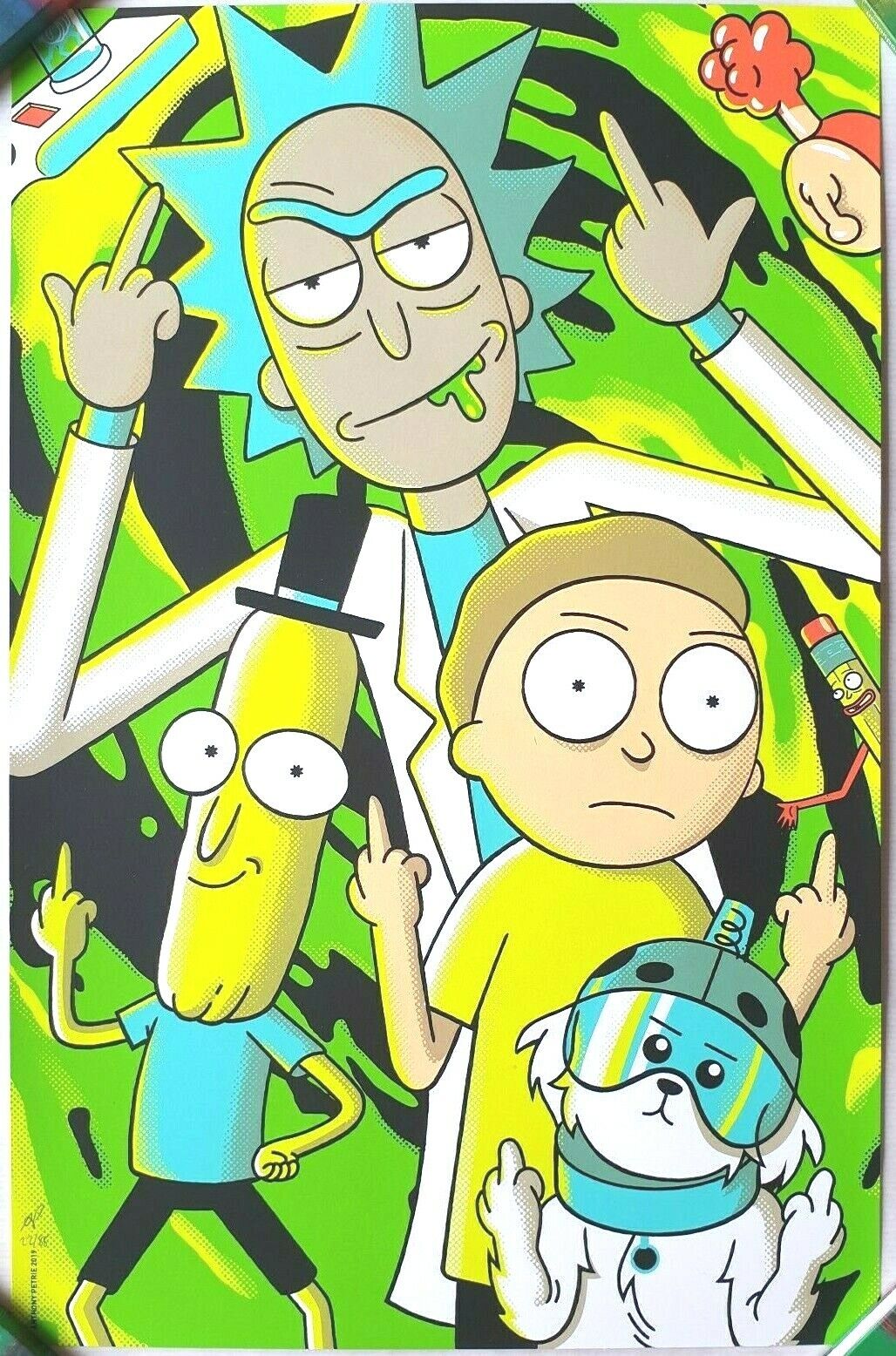 ANTHONY PETRIE - RICK AND MORTY Peace Among Worlds SIGNED Screen Print Poster