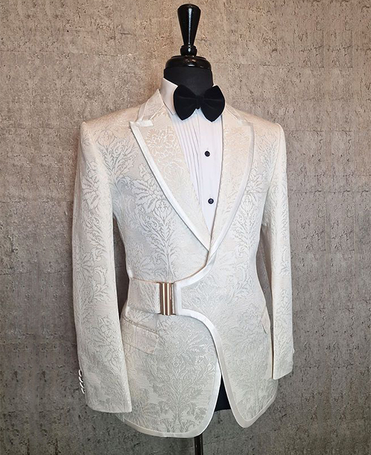 Formal Jacquard Buckle Turndown Collar Tuxedo