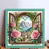 【Limited Stock Sale】Windows And Flowers-11CT Stamped Cross Stitch 50*50cm/19.69*19.69in