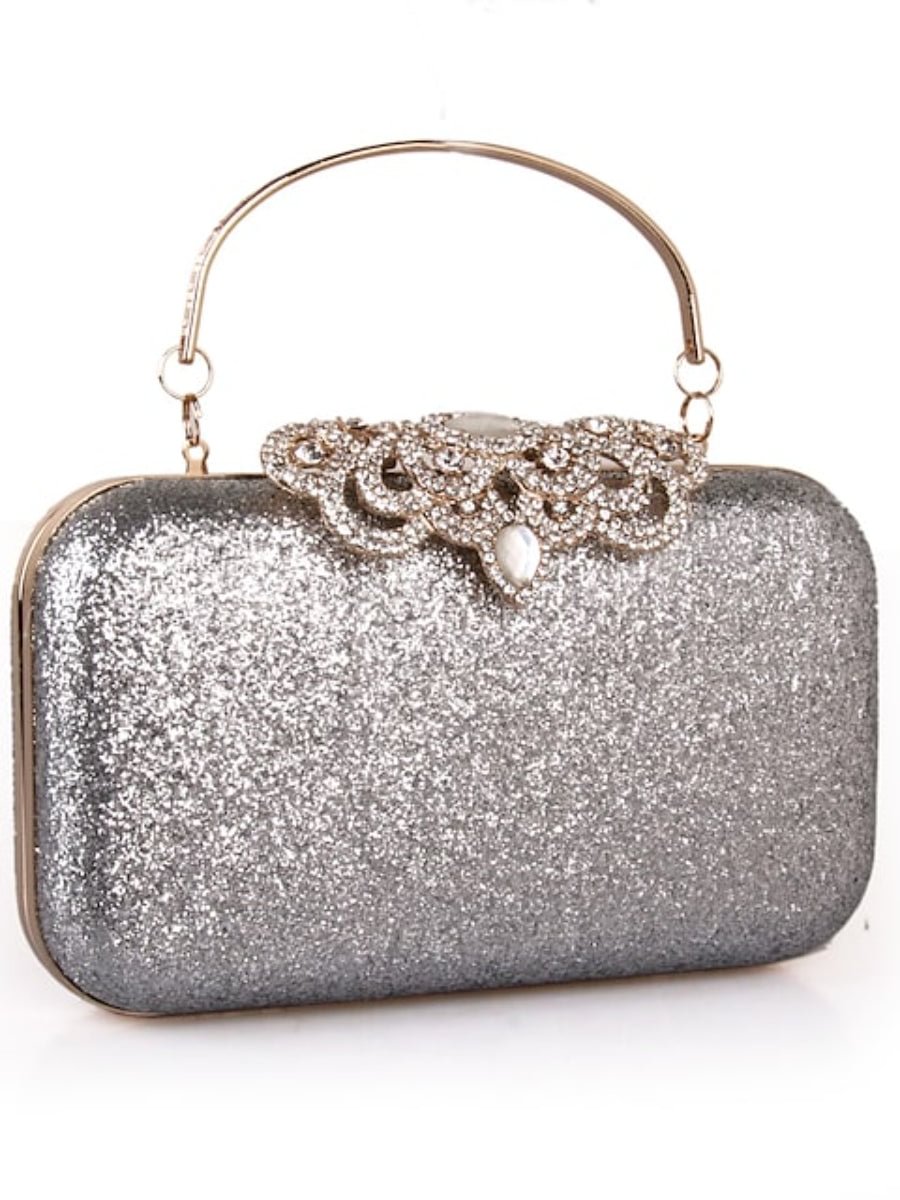 Women's Wedding Bags PU Leather Pearls Sequin Solid Color Glitter Bag