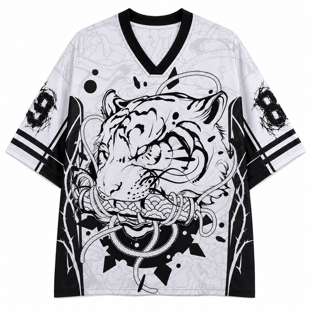 Techwear White Tiger Ink Short Sleeve Jersey