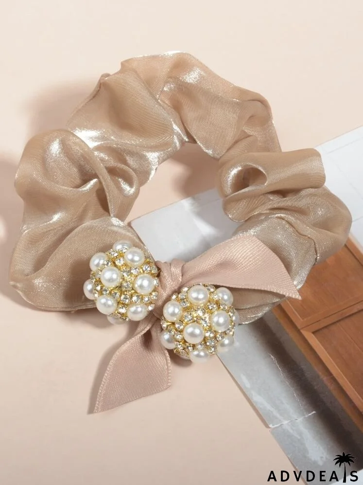 Faux Pearl Decor Hair Tie