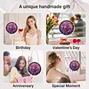 (18.5cm)DIY Acrylic Jigsaw Puzzle Window Hanging with Hanging Chain DIY Stained Glass Decoration Round Window Puzzle Decor for DIY Craft Project (Flower)