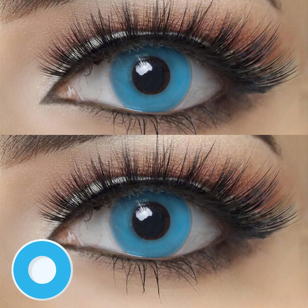 Blue Colored Halloween Eyes Cute Cosplay Style 14.0mm