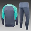 2023/2024 Barcelona Half-Pull Training Suit Green-Gray Jersey Set joyfball