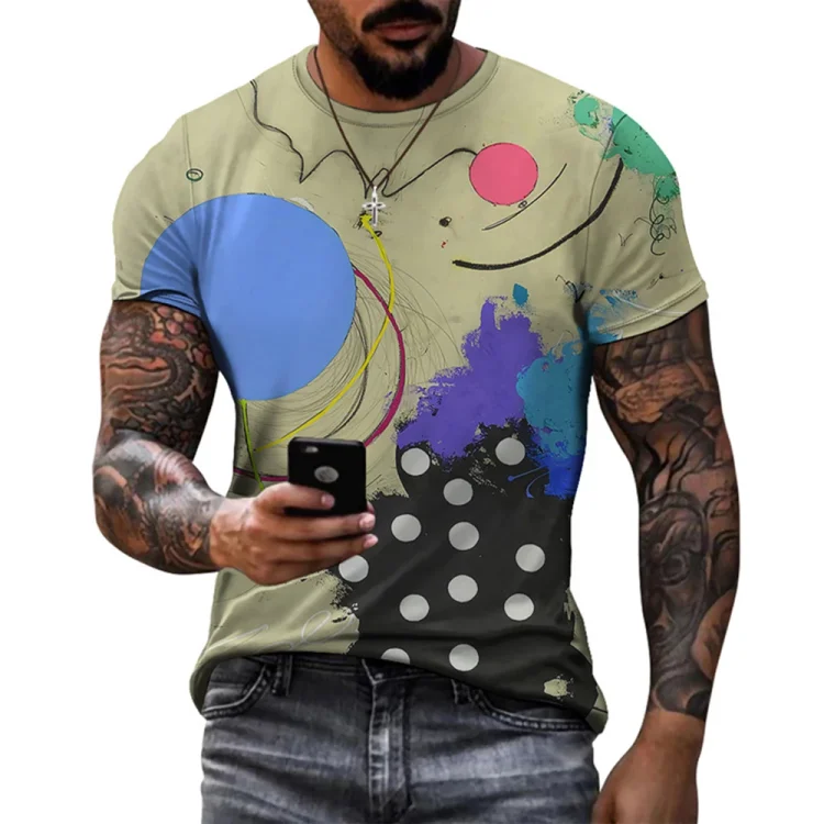 Street Comic Style Graffiti Summer Short Sleeve Men's T-Shirts at Hiphopee