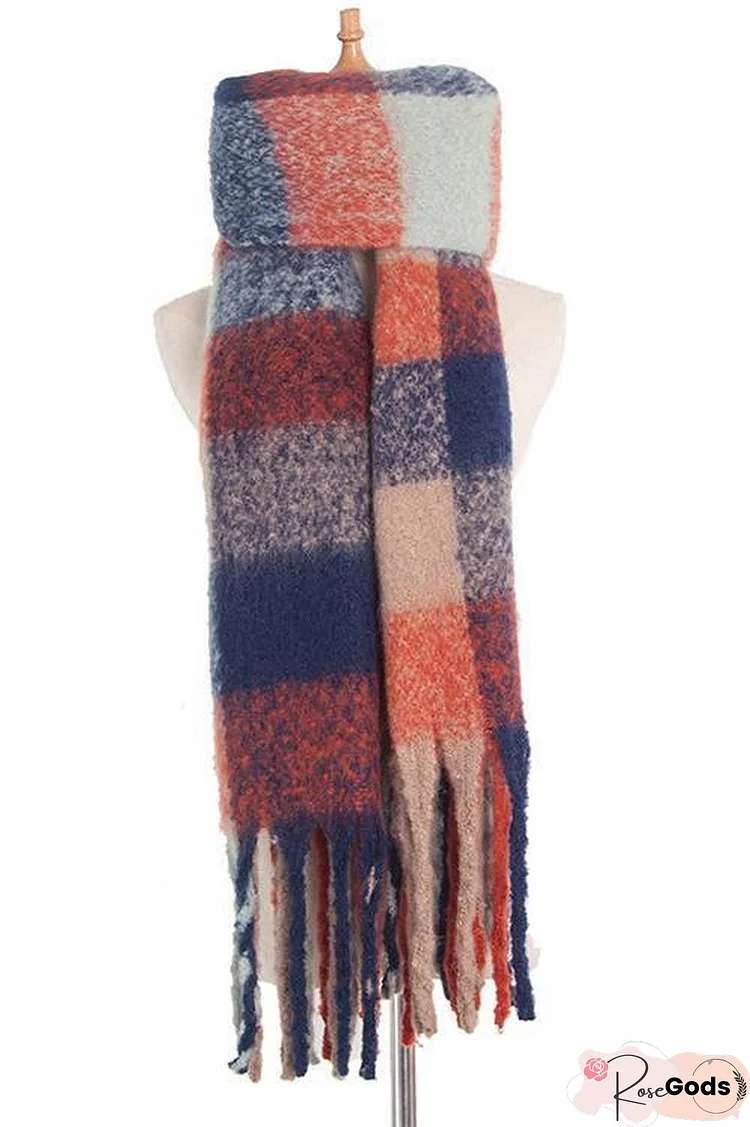 Tassels Color Block Scarf