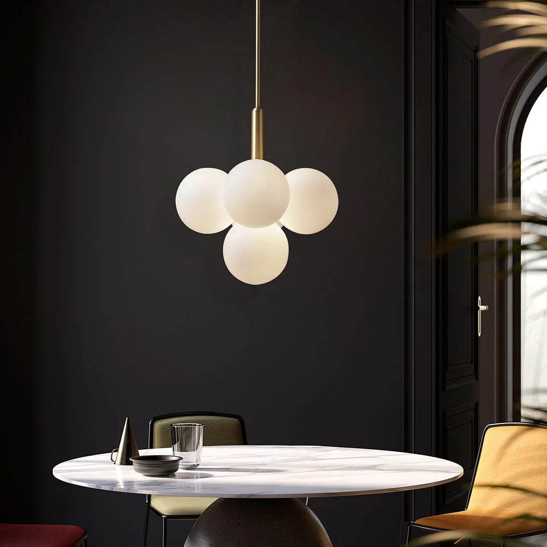 Miira 4 Pendant Lamp Brass Opal JOSENART Josenart