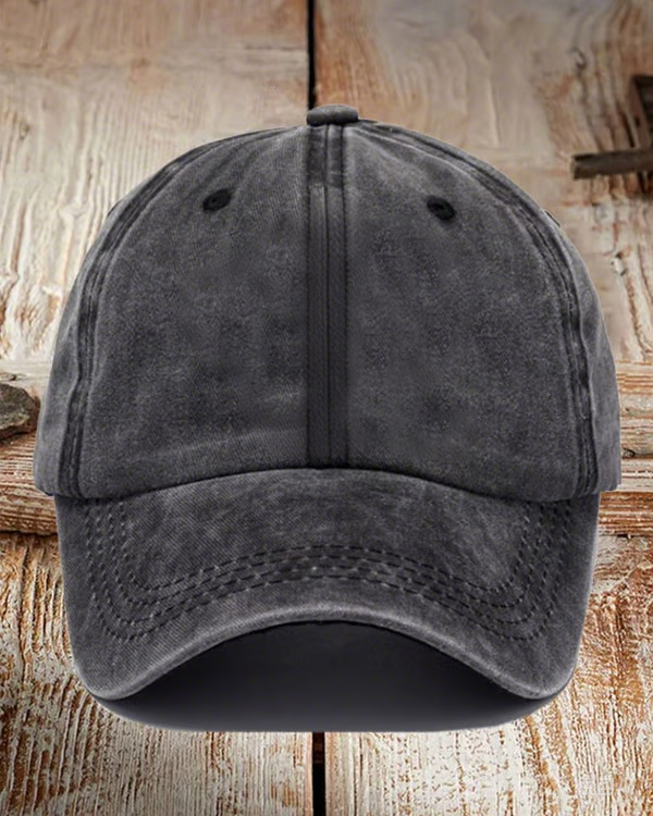 Simple Solid Colors Washed Denim Big Head Basketball Cap