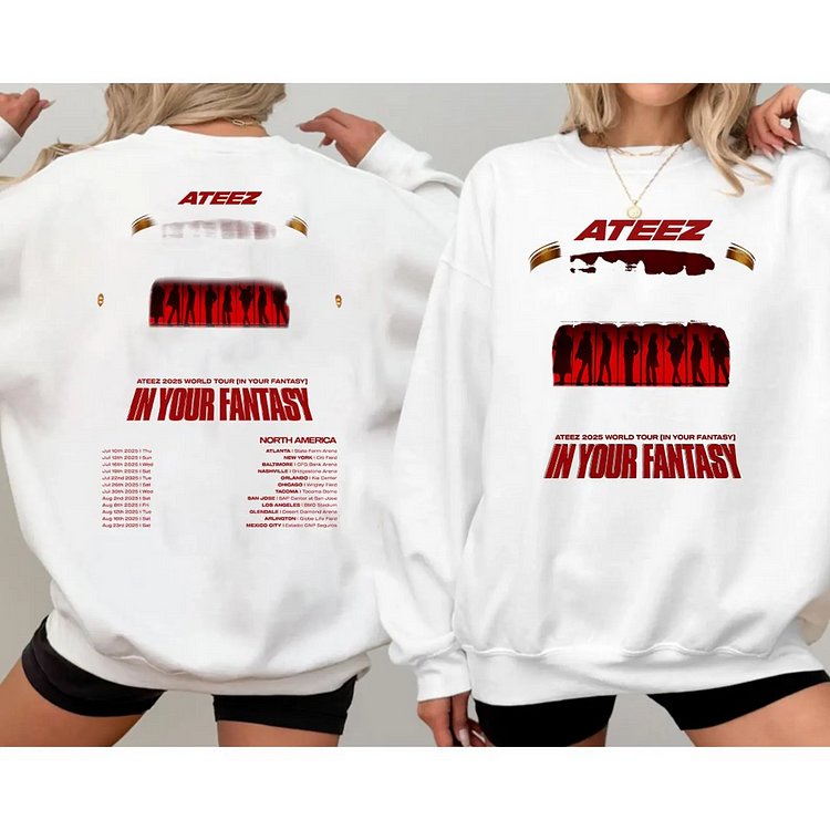 Ateez 2025 World Tour In Your Fantasy Tracklist Sweatshirt