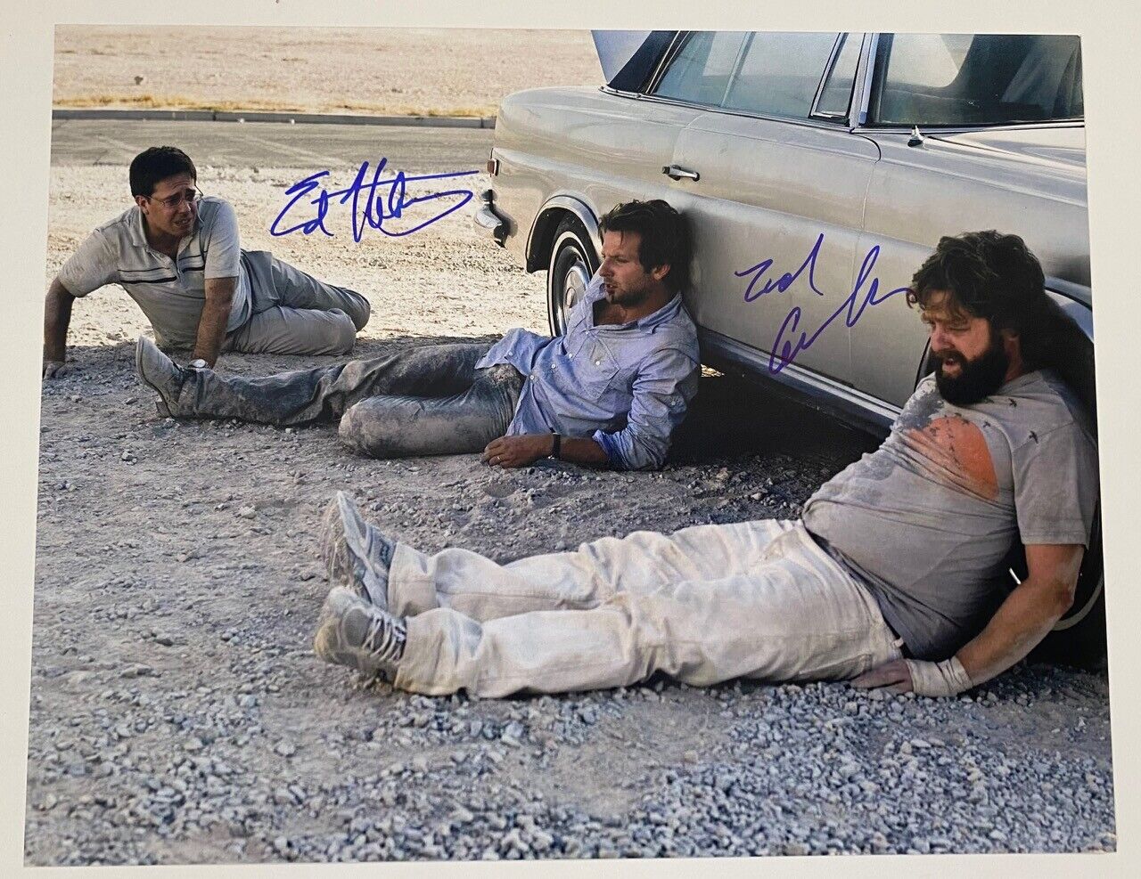 The Hangover Cast Signed Autograph 11x14 Photo Poster painting Zach Galifianakis & Ed Helms COA