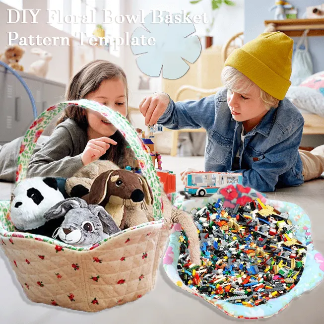 DIY Floral Bowl Basket Pattern Template - Instructions Included