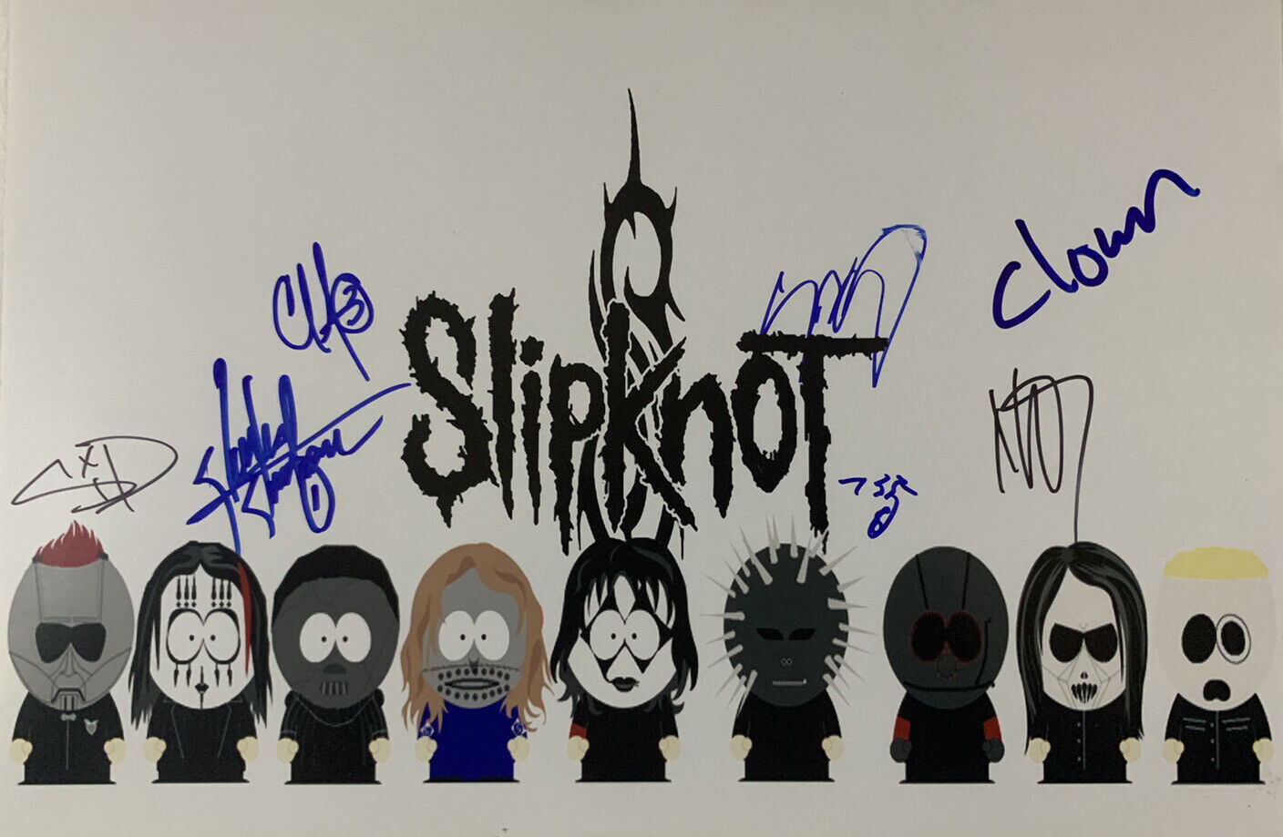 SLIPKNOT HAND SIGNED 12x18 Photo Poster painting JOEY JORDISON COREY TAYLOR AUTOGRAPH RARE COA