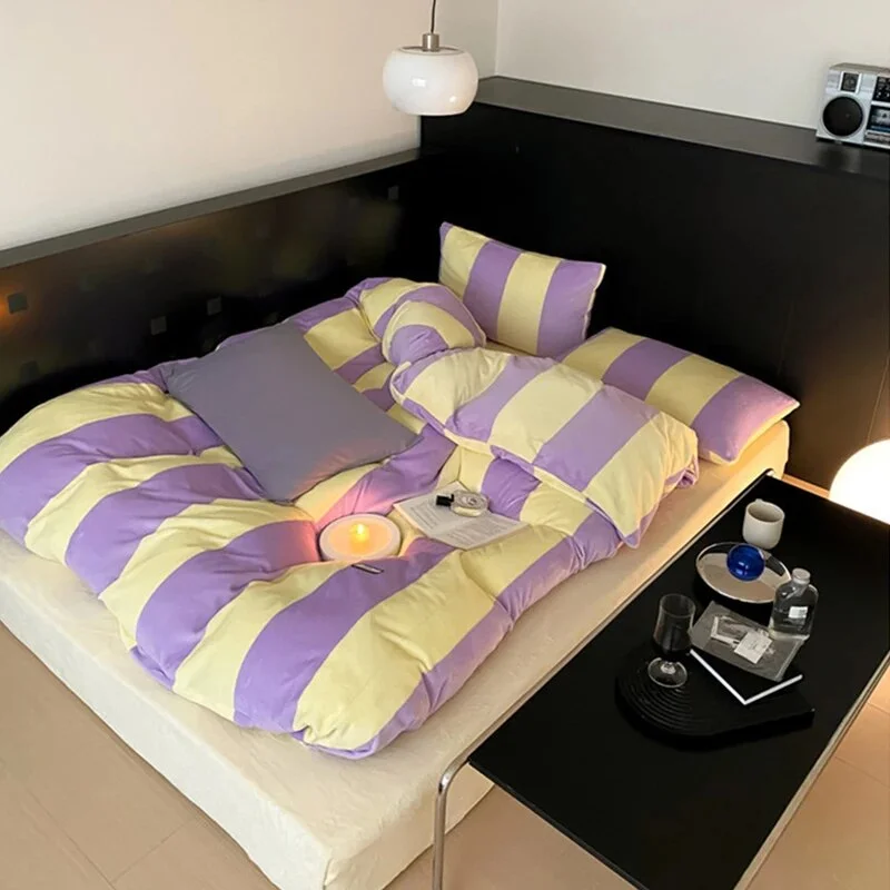 Athvotar Milk Fleece Winter Spring Duvet Cover Set King Size Comfortable Warm Bedding Set Queen Home Quilt Cover Pillowcase Sheets