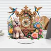 Acrylic Special Shape Flower Bird Diamond Painting Clock Ornaments Kit