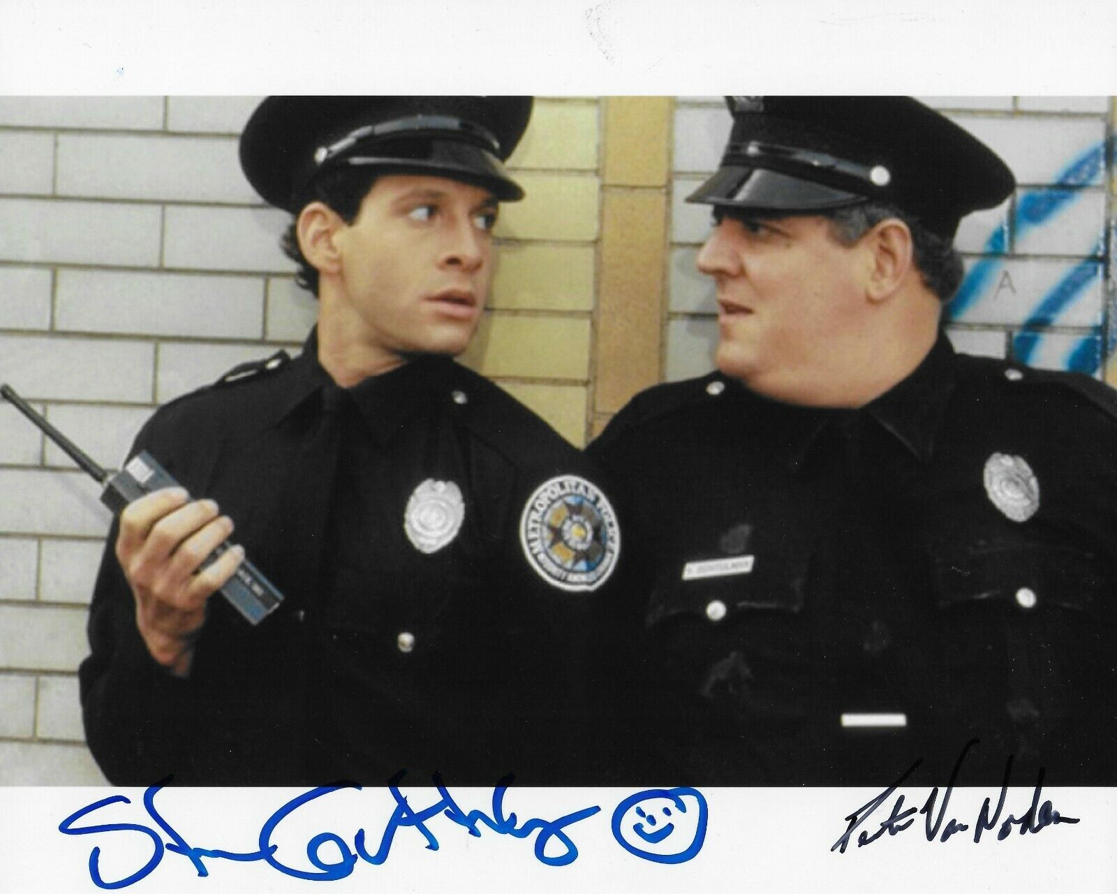 Steve Guttenberg & Peter Van Norden Original In Person Autographed 8X10 Photo Poster painting #2