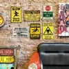 6pcs - Warning Signs - Vintage Metal Signs(12*16Inch)