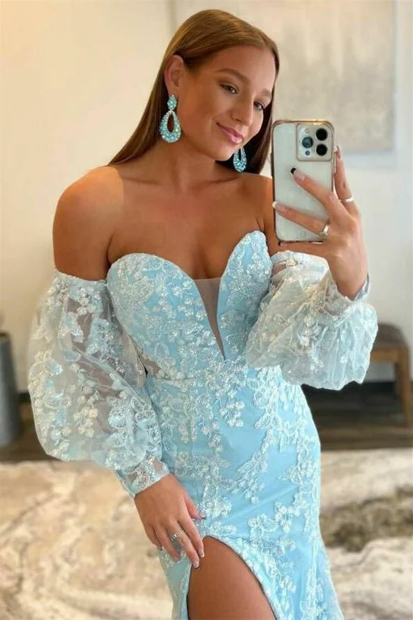 Daisda Sparkly Baby Blue Mermaid Sweeteart Evening Dress Online For Grad Party Pink