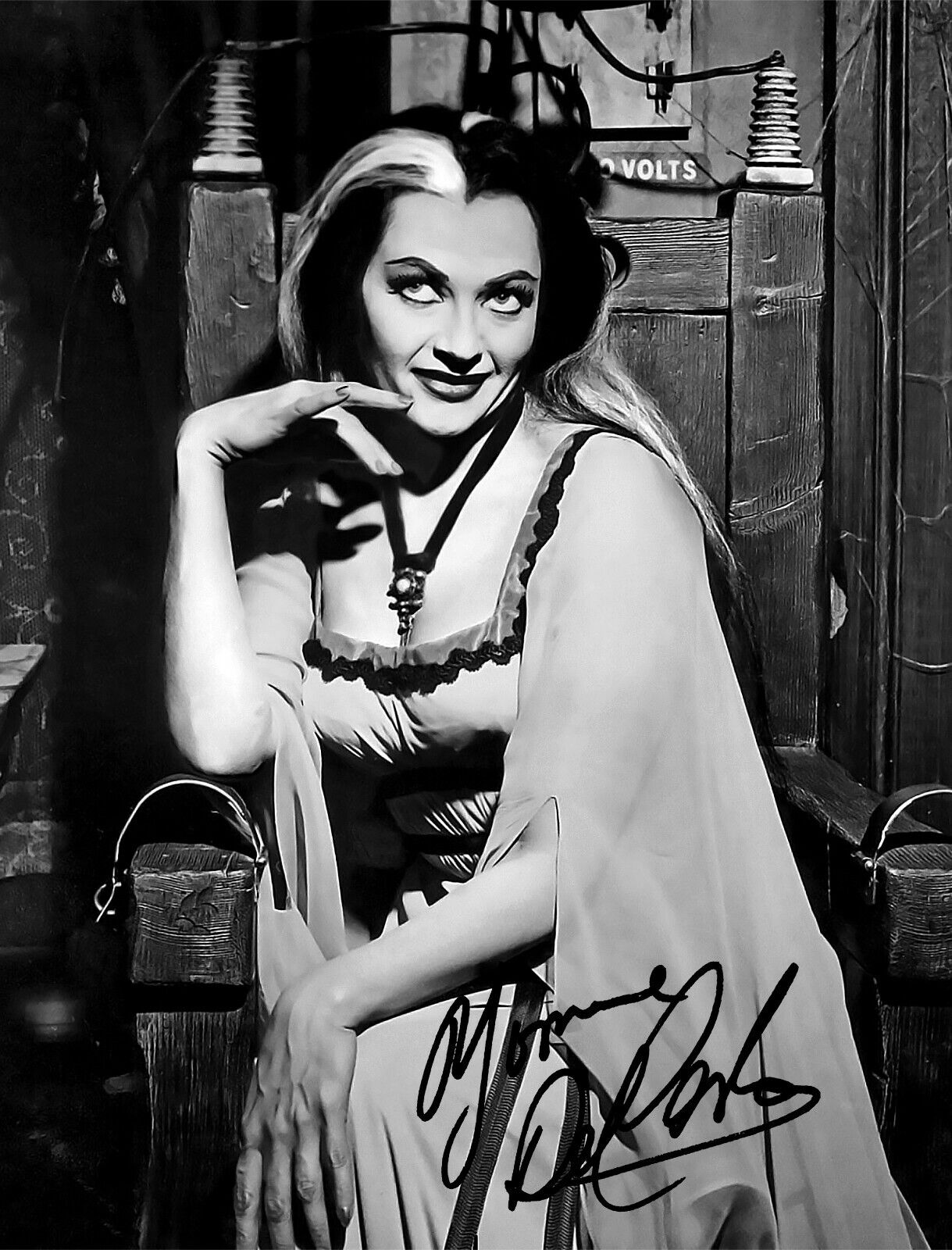 THE MUNSTERS YVONNE DE CARLO LILLY SIGNED AUTOGRAPH 8.5X11 Photo Poster painting PICTURE REPRINT