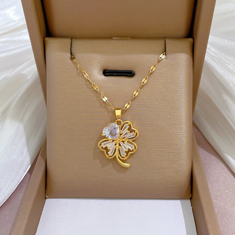 Moon Geometric Stainless Steel Electroplating Necklaces