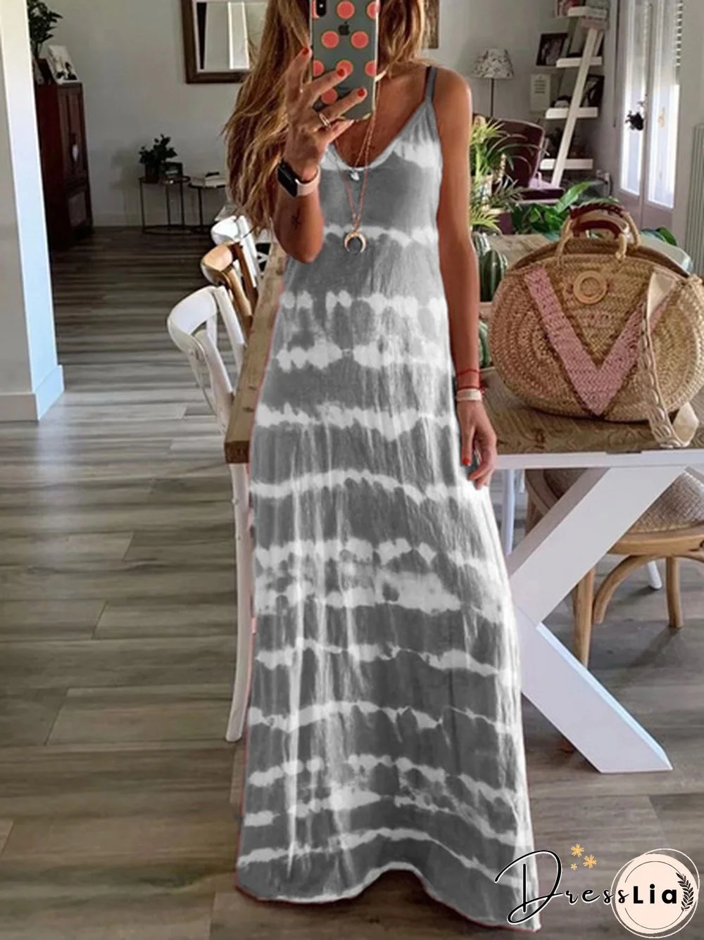 XS-8XL Plus Size Fashion Clothes Women's Casual Summer Dresses Halter Maxi Dress Ladies V-neck Party Wear Long Dress Printed Beach Wear Sleeveless Dresses Dress