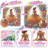Color Floral Gown Girl Special Shaped 5D DIY Partial Drill Diamond Painting Kits 30x30cm Diamond Art Kit for Adults Home Decor