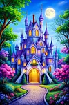 Luxury AB Velvet Diamond Painting Kit - Castle