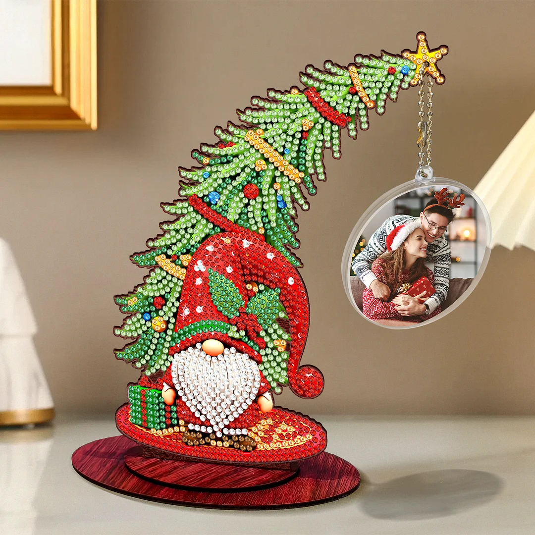 Photo Christmas Tree 5D DIY Diamond Art Tabletop Wood Decorations Ornament Kits