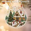 Winter Cabin DIY Diamond Painting Pendant Double Sided Gem Beads 25cm