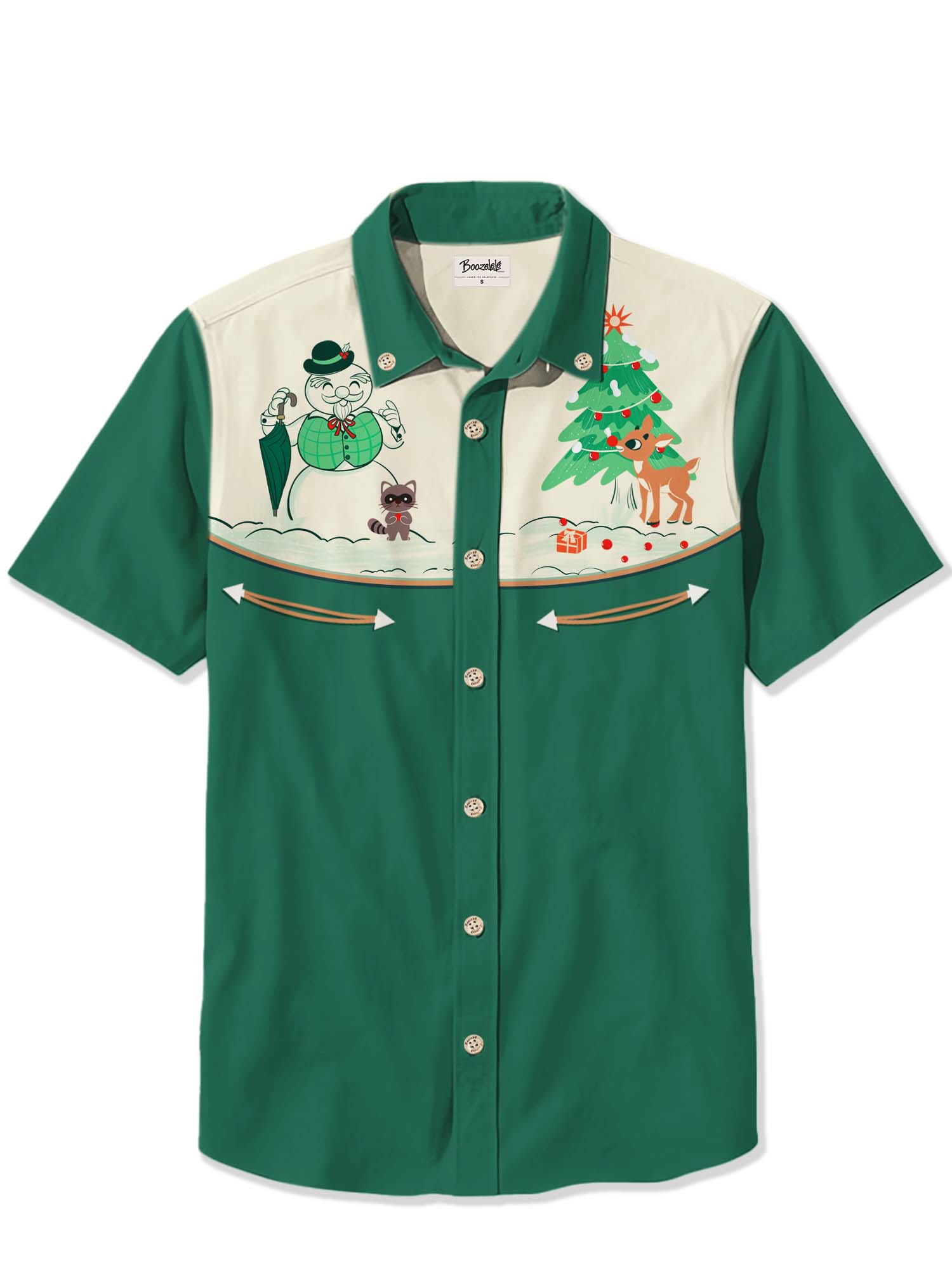 Christmas Tree And Snowman - 100% Cotton Shirt