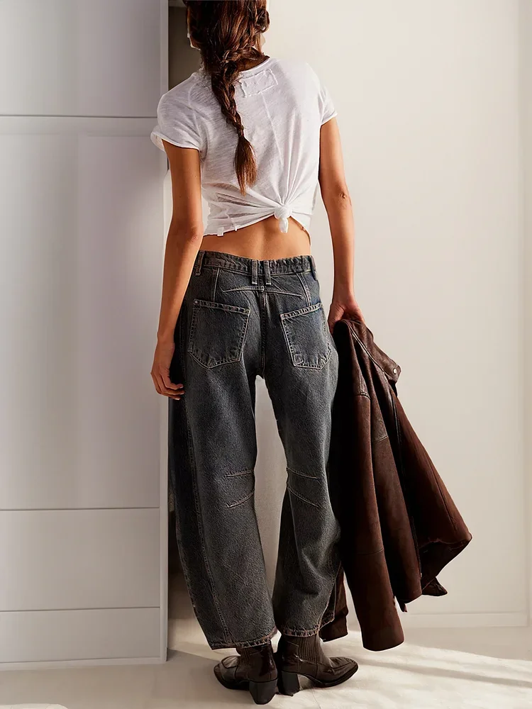 🔥Mid-Rise Barrel Jeans (Buy 2 Free Shipping)