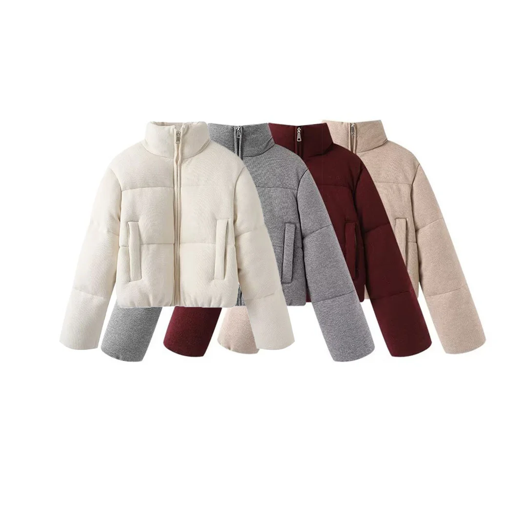 Nigikala Nigikala New Fashion Temperament Women's Knitted Fabric Standing Collar Warm Cotton Suit 6318228