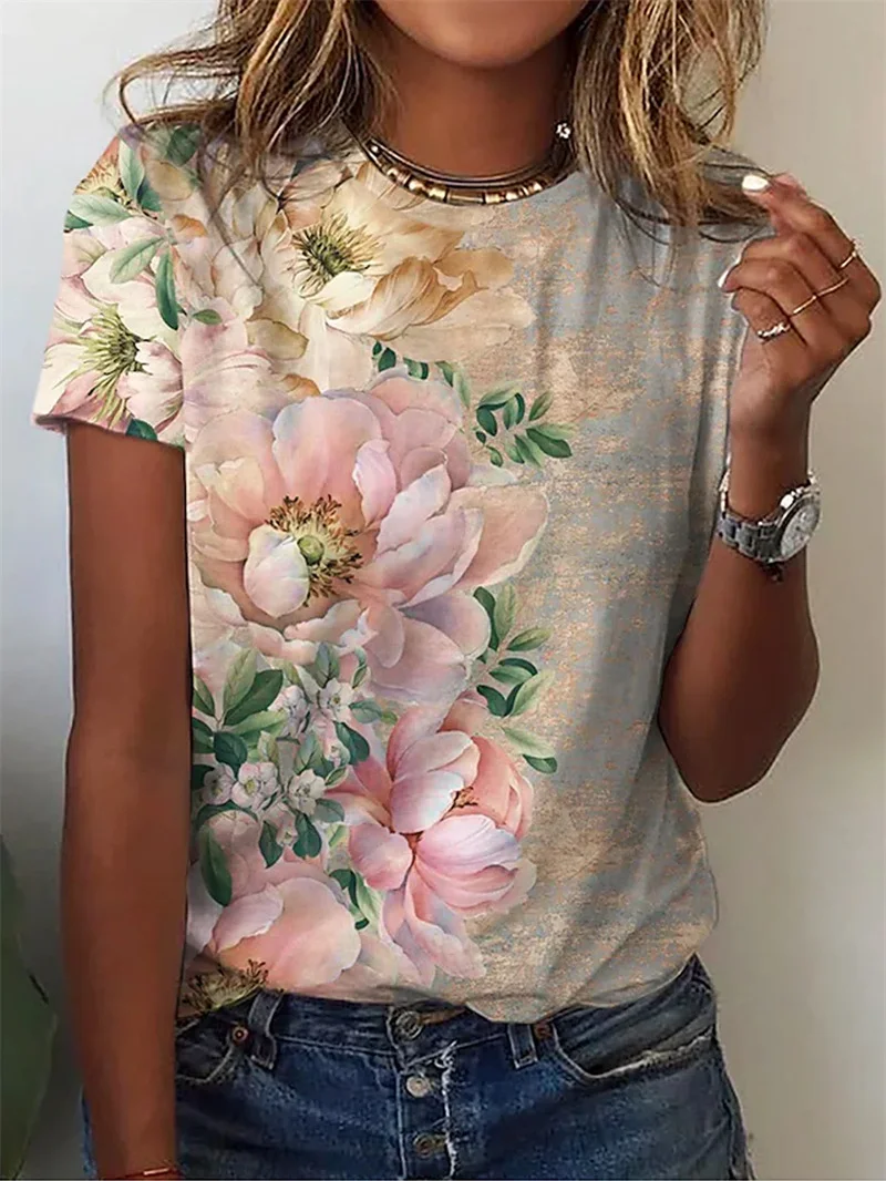 Summer Flower Print T-shirt