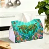 (24cm)Diamond Art Tissue Box Cover DIY PU Desktop Organizer Large(Turtle)