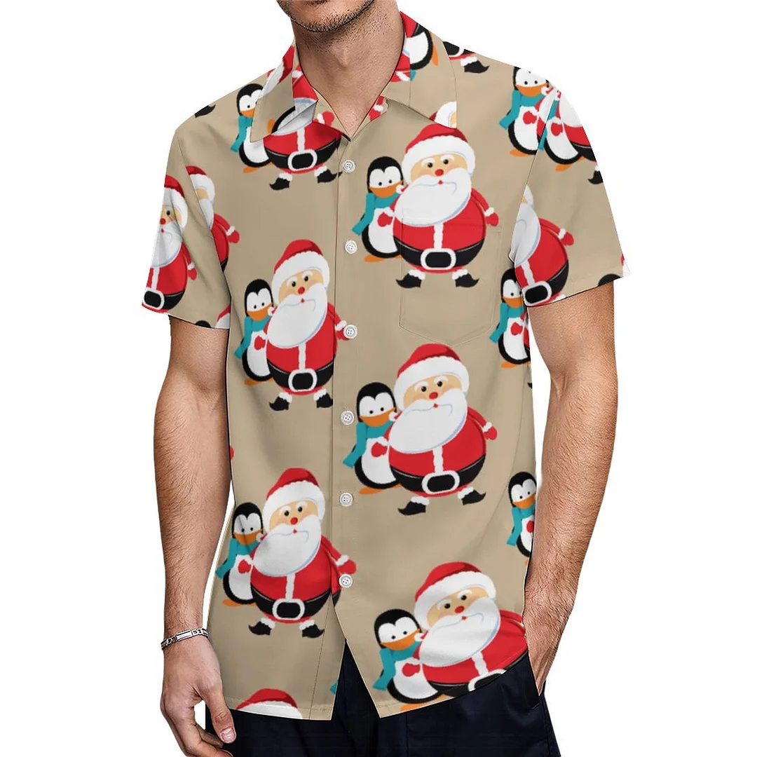 Santa Claus Assortment Christmas Snowman Hawaiian Shirt Mens Button Down Plus Size Tropical Hawaii Beach Shirts