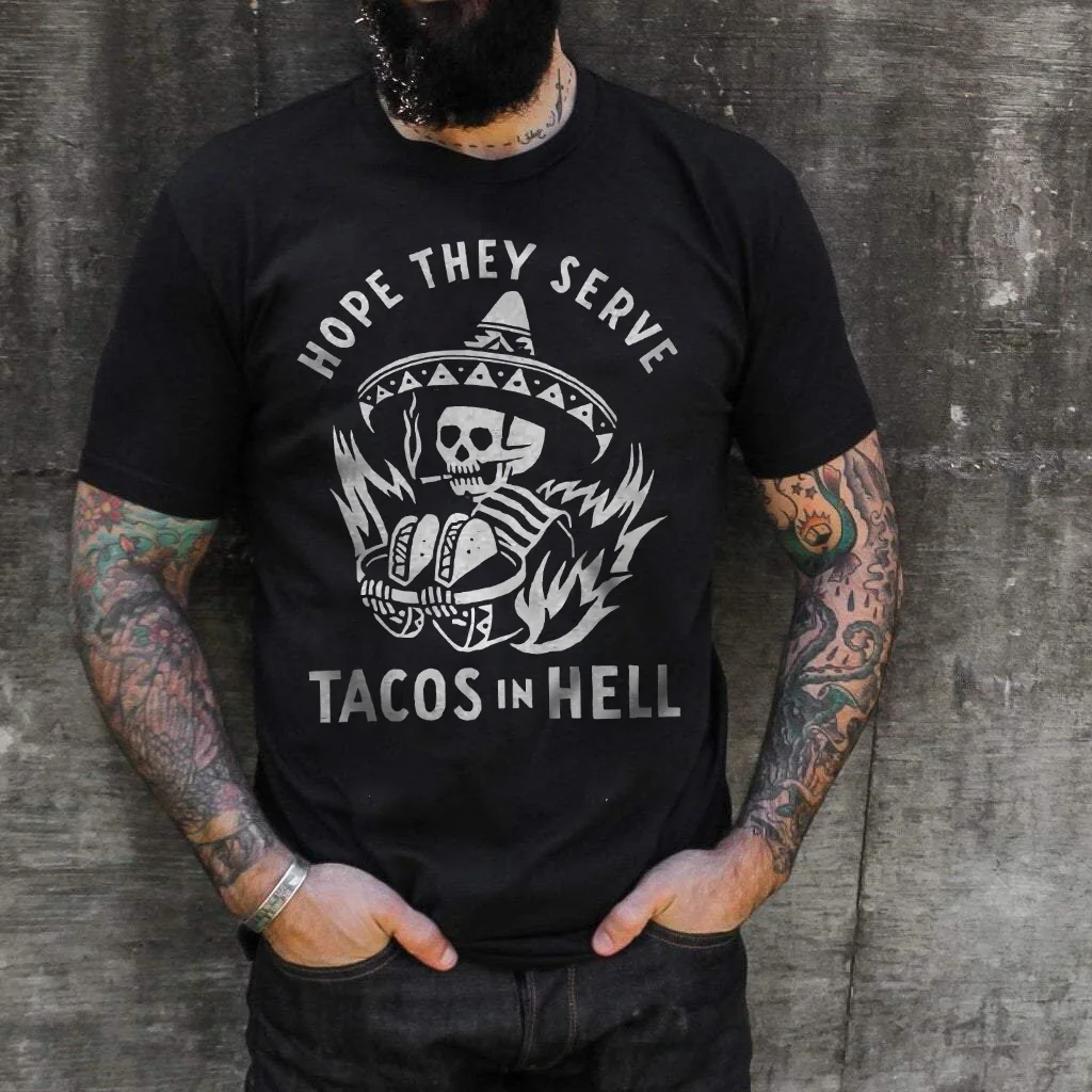Tacos in hell design T-shirt -  