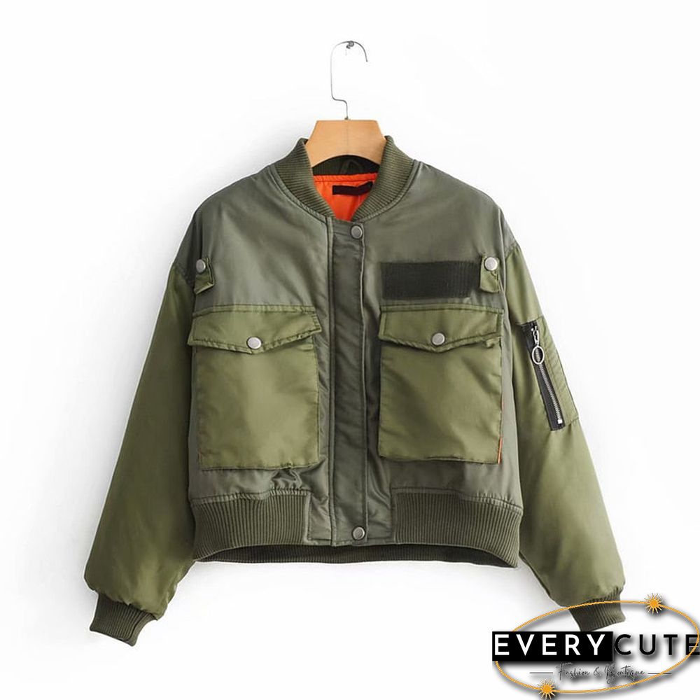 Autumn Winter Women Fashion Bomber Jackets Coat Solid Zipper Short Baseball Outwear Female Tops Casual Loose Overcoats