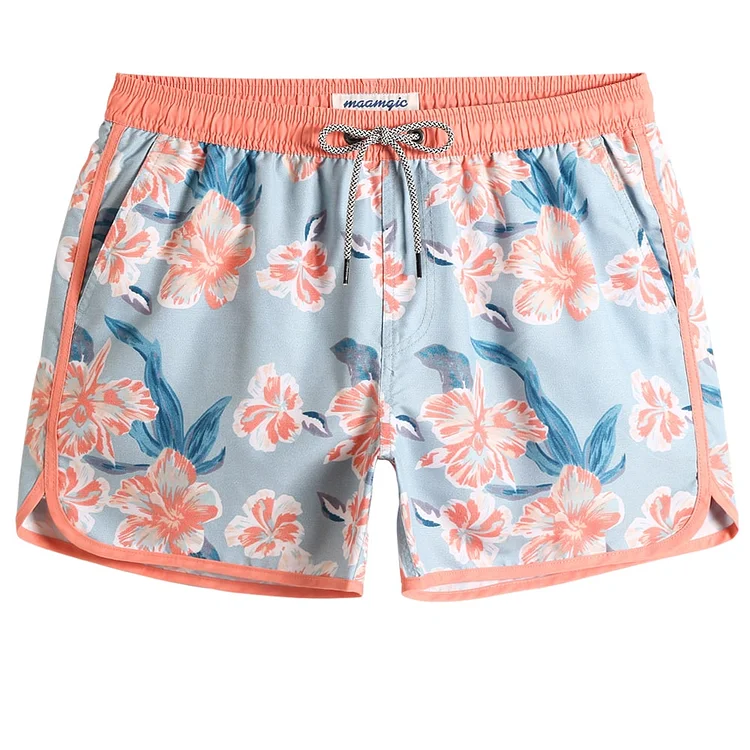 4.5 Inch Inseam Vintage Mist Flowers Swim Trunks