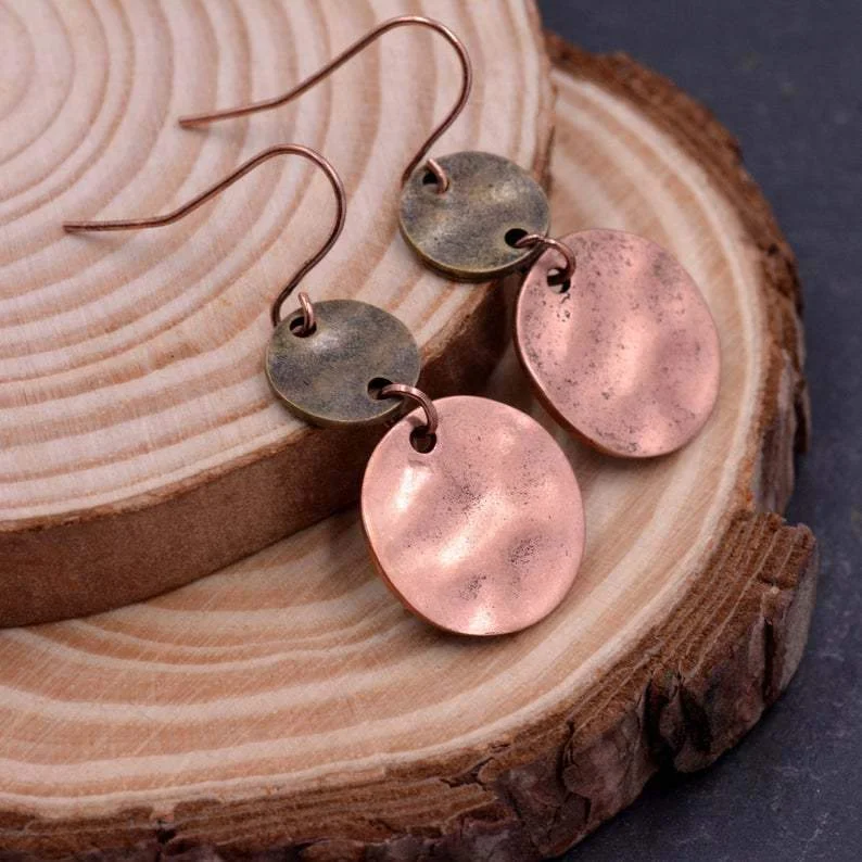 Vintage Coins Copper Earrings