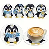 4Pcs DIY Penguin Wooden Diamond Painting Coasters