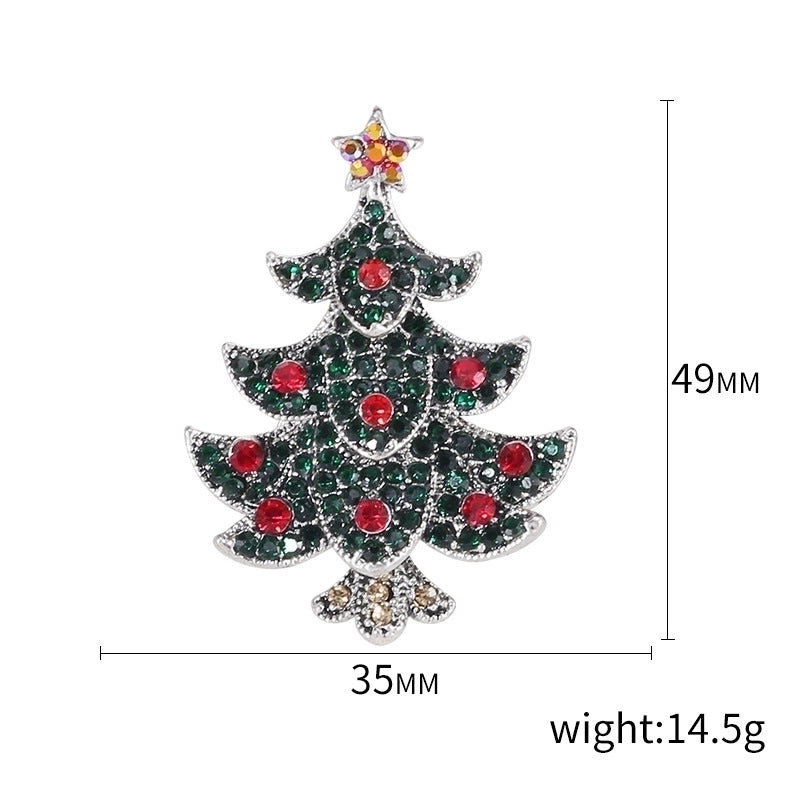 Fashion Pin Christmas Tree Alloy Inlay Rhinestones Women’S Brooches