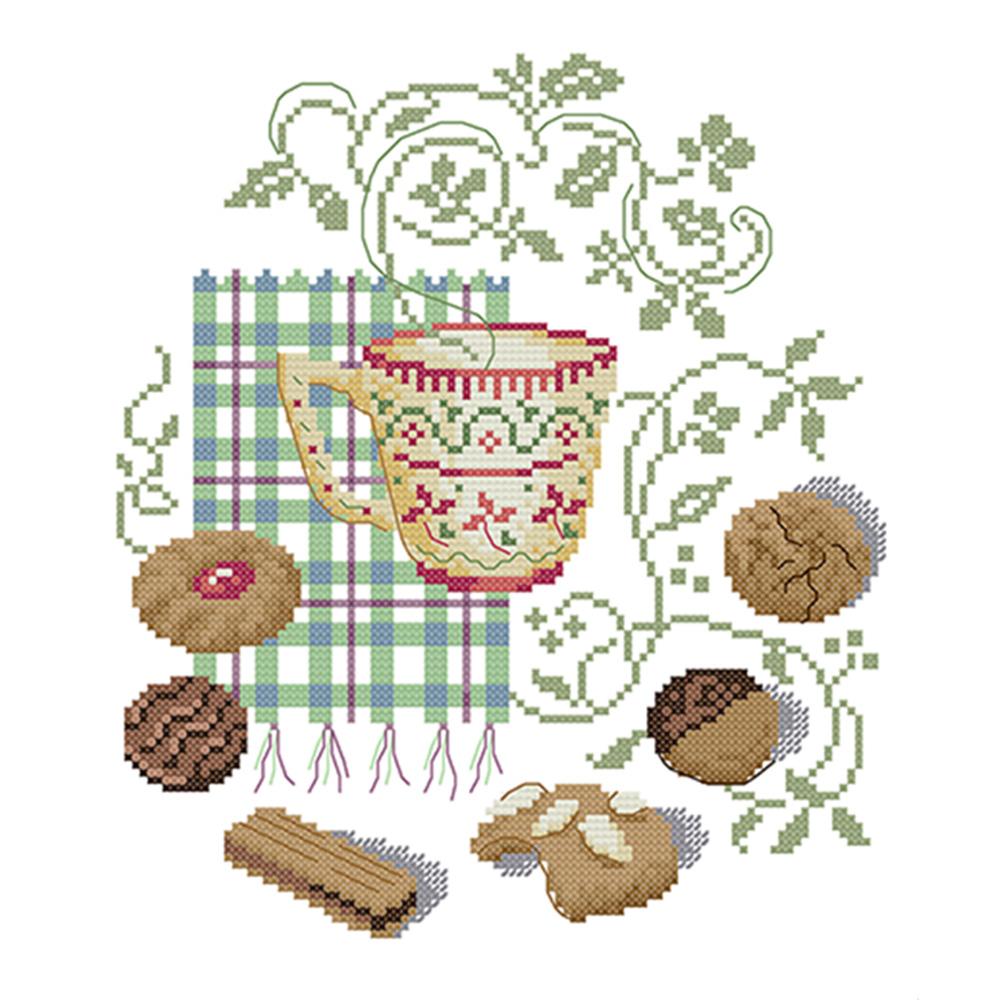 

Afternoon Tea Four - 14CT Stamped Cross Stitch - 27*31cm, 501 Original